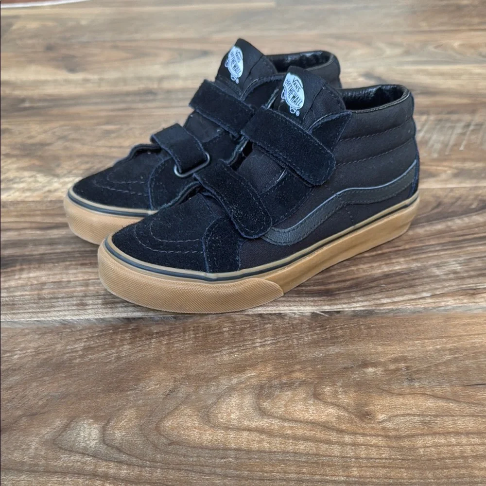 Vans Kids Black Suede High-Top Sneakers with Gum Sole